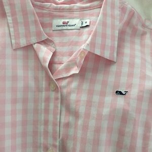 VINEYARD VINES pink gingham oxford